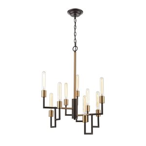 Suspension, Brushed oiled bronze finish, 9 X A19