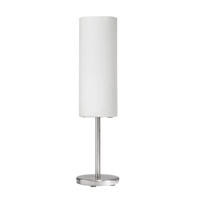 Lampe de table, finition chrome satiné et blanche, 1 X A19