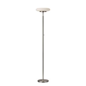 LED Torchiere, 30 watts, 3000K, brushed steel finish