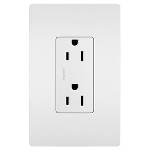 15 amps outlet, white finish