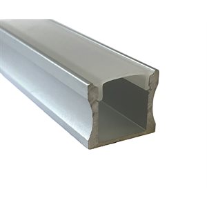 Moulure en aluminium avec diffuseur en acrylique givré modèle profond de surface, au pied linéaire