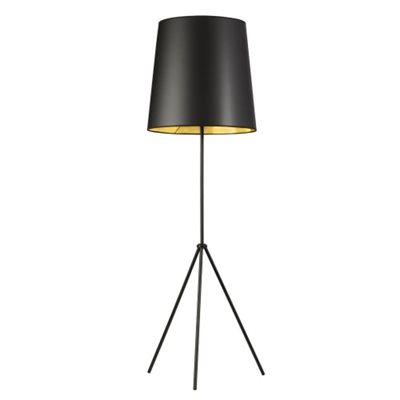 Lampe de plancher, finition noir mat et dorée, 1 X A19