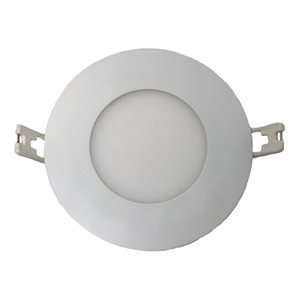 Thin Recessed LED, white finish, 9 watts, 120 degrees, 12 volts